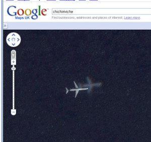A jet flying just off the coast of Venezuela near Chichiriviche.